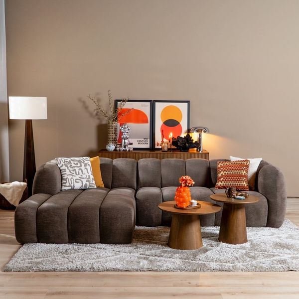 Bronx71 Ecksofa Luca Chenille braun links