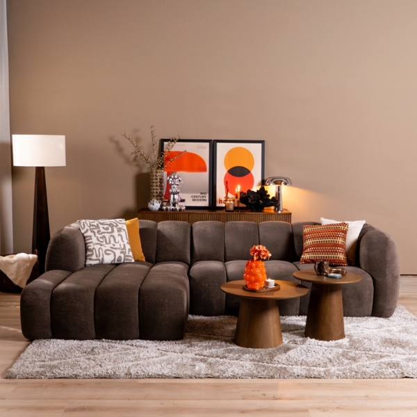 Bronx71 Ecksofa Luca Chenille braun links