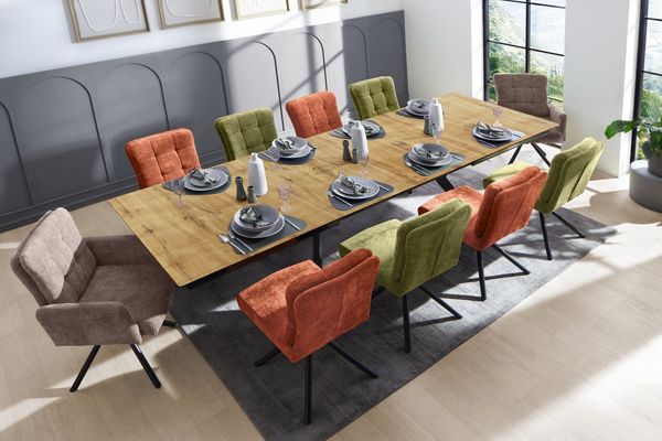 Jockenhöfer Gruppe Esstisch Tyson, 3-fach ausziehbar, Extrabreit (200-320x100cm), Synchronauszug, melaminbeschichtet
