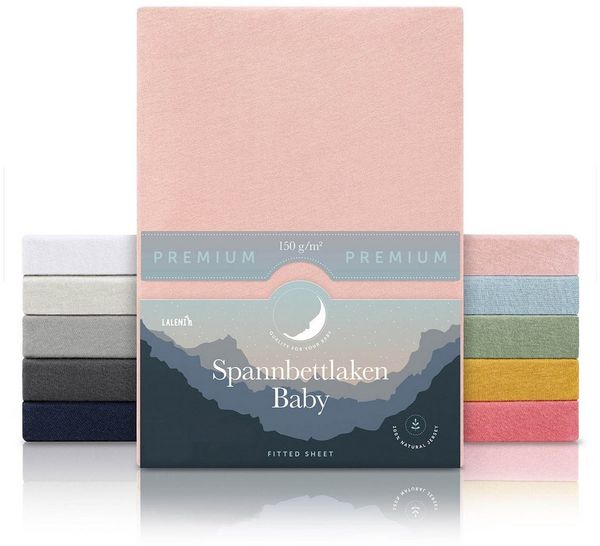 Laleni Premium Spannbettlaken für Beistellbett 50x89 cm - Oeko-Tex Zertifiziert, 100% Baumwolle, atmungsaktives Spannbetttuch Jersey Baby, 150 g/m², Rosa