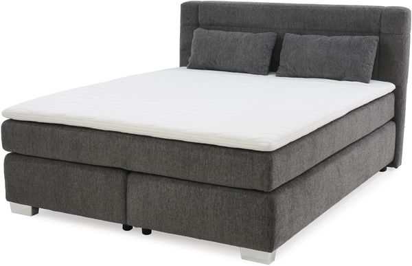 Jockenhöfer 'Romana' Boxspringbett, 160x200 cm, Chenille Dunkelgrau