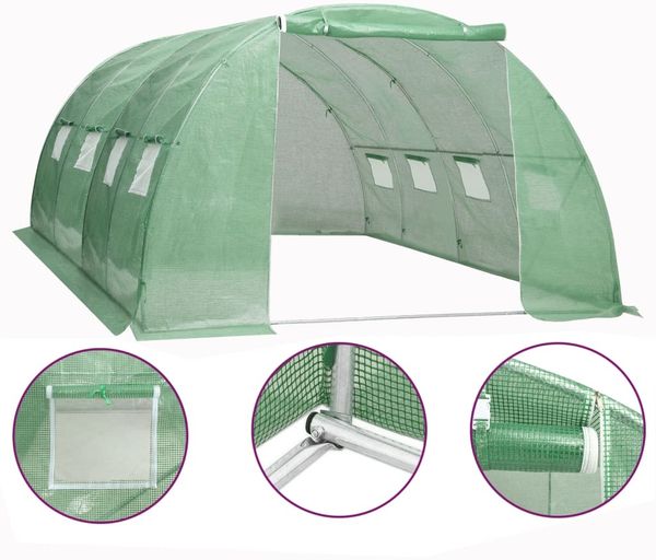 vidaXL Gewächshaus 16 m² 4x4x2 m 48160