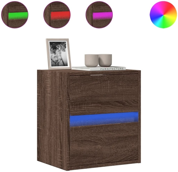 vidaXL TV-Wandschrank mit LED-Beleuchtung Eichen-Optik 41x31x45 cm 852283