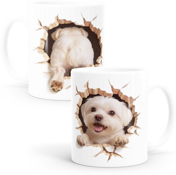 MoonWorks Tasse Tasse für Malteser-Halter Geschenk Hundebesitzer Tierfreunde, Keramik