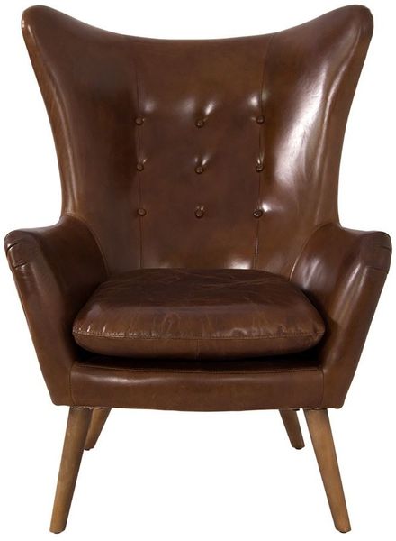 Ohrensessel Exeter Vintage Leder "Vintage-Cigar"