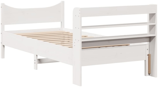 vidaXL Massivholzbett mit Kopfteil Weiß 75x190 cm Kiefer 3307069 Bild 7