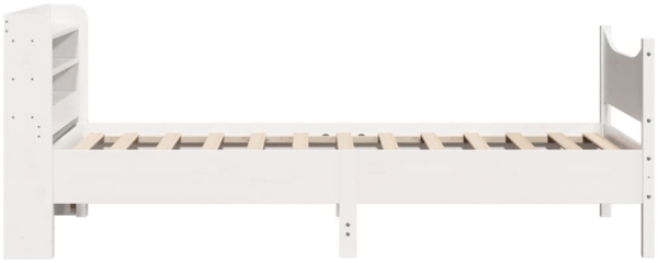 vidaXL Massivholzbett mit Kopfteil Weiß 75x190 cm Kiefer 3307069 Bild 6