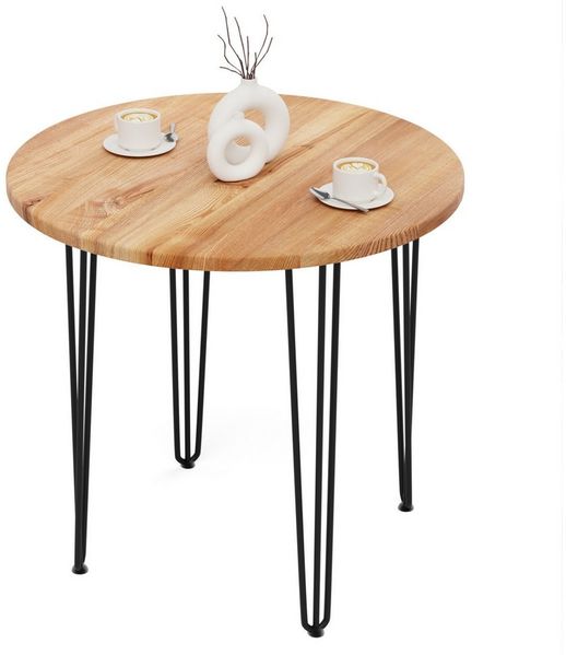 LAMO Manufaktur Esstisch Tisch rund 80 cm Stärke: 28mm, Farbe: Dunkel, Beine: Schwarz (1 Tisch), Holztisch rund, Esstisch für 2 Personen Runder Tisch für Küche