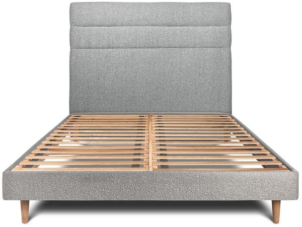Bett mit gefüttertem Kopfteil – Bouclé-Stoff - 150 x 200 cm