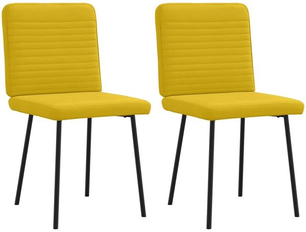 vidaXL Esszimmerstühle 2 Stk. Gelb Samt 4101140