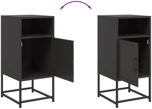 vidaXL Nachttisch Schwarz 36x39x78 cm Stahl 846566 Bild 10