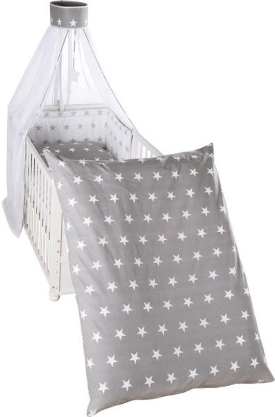 Roba 'Little Stars' 4-tlg. Baby-Bettset grau/weiß