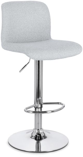 Barhocker Lefra 2er-Set, verchromtes Metallgestell, höhenverstellbar, modern, grau gepolstert