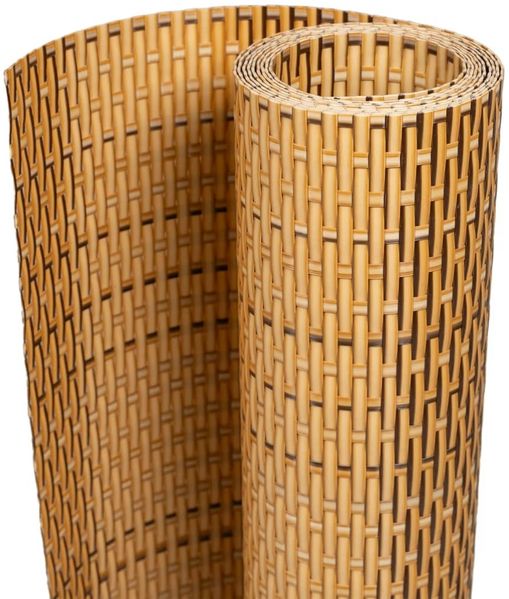 vidaXL Balkon-Sichtschutz Hellbraun 400x90 cm Poly Rattan 156269 Bild 2