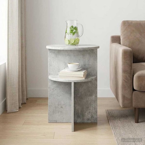 vidaXL Beistelltisch Betongrau Ø 39,5 x 55 cm Holzwerkstoff 8001022