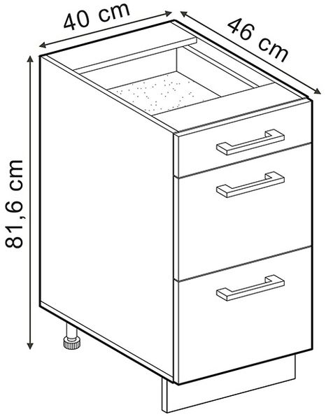 Küchenunterschrank R-Line Goldkraft Eiche 40 cm AP Eiche Vicco Bild 3