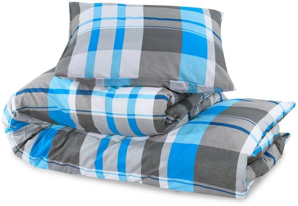 vidaXL Bettwäsche-Set Blau und Grau 240x220 cm Baumwolle 136064 Bild 6