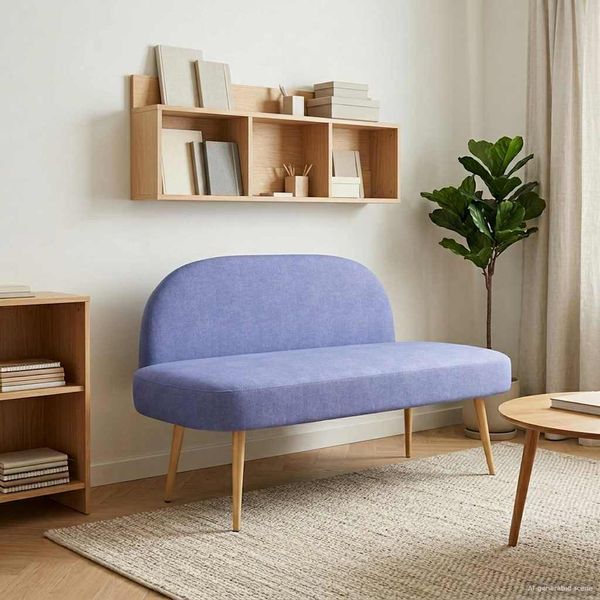 vidaXL Gepolsterte Bank mit Rückenlehne Jeans blau 110 x 60 x 76 cm 42040769