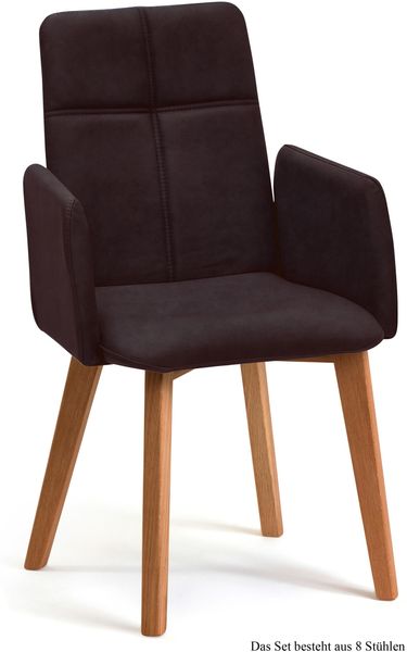 Armlehnstuhl (8er-Set) Dardana 52x92x60 Eiche geölt/Espresso