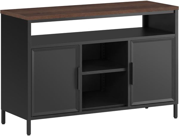 YITAHOME Aufbewahrungsschrank, Metallschrank, Sideboard, Schrank mit Doppeltür, Magnetverschluss, verstellbare Einlegeböden, Stahlgestell