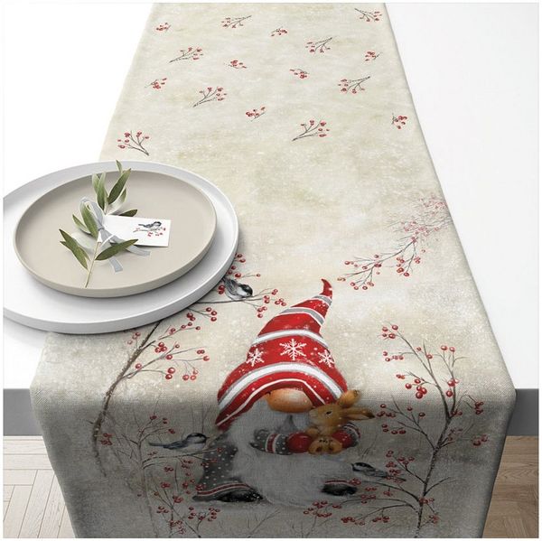 Ambiente® Tischläufer Dwarf hug (1-tlg, 1-teilig), Tischläufer Tischdecke ca. 40x150cm Baumwolle
