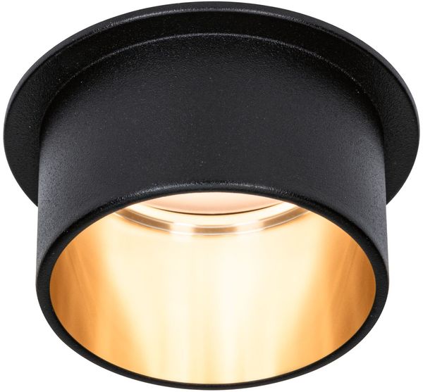 Paulmann No. 93378 LED Einbauleuchte Gil 6W IP44 2700K Schwarz Gold 3-Stufen dimmbar