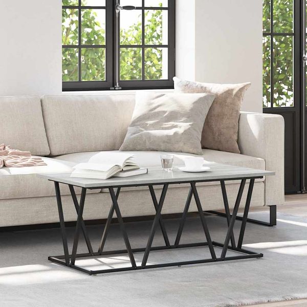 vidaXL Couchtisch Grau 100 x 50 x 40 cm Sperrholz und Metall 869711