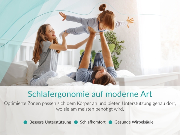 7 Zonen Taschenfederkernmatratze H3 – Rollmatratze, abnehmbarer Bezug, HR-Schaum, waschbar, Allergiker geeignet - 180 x 200 cm - COVE - LUX Bild 10