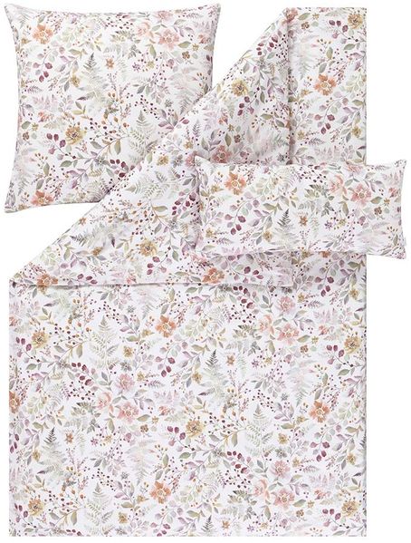 Estella Schweizer Premium Satin Bettwäsche 155x220 Clara Blüten Zweige natur 2175-985 Bild 2
