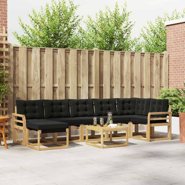 vidaXL Outdoor-Sofagarnitur mit Kissen 8 pcs Weiß und Schwarz 3389718
