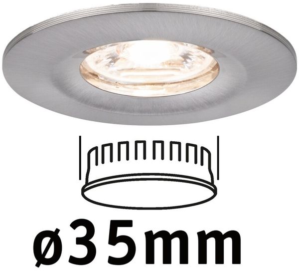 Paulmann No. 94300 Einbauleuchte Nova mini starr IP44 4W 2.700K Eisen gebürstet 230V