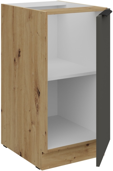Küchen Unterschrank 40 cm Küche ARIA Graphite ultra matt + Eiche Artisan matt, hochwertige Fronten mit Anti Fingerprint Beschichtung Küchenzeile Küchenblock Bild 3