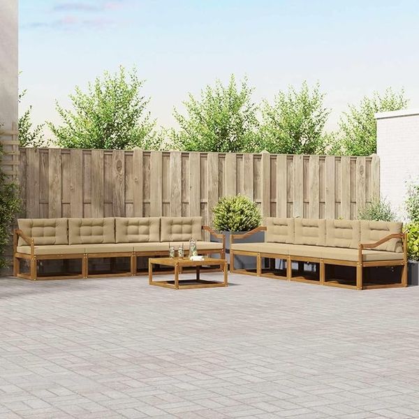 IKAYAA Gartensofa-Set – Outdoor-Holzmöbel, Ecksofa mit modernem Design für Terrasse und Garten