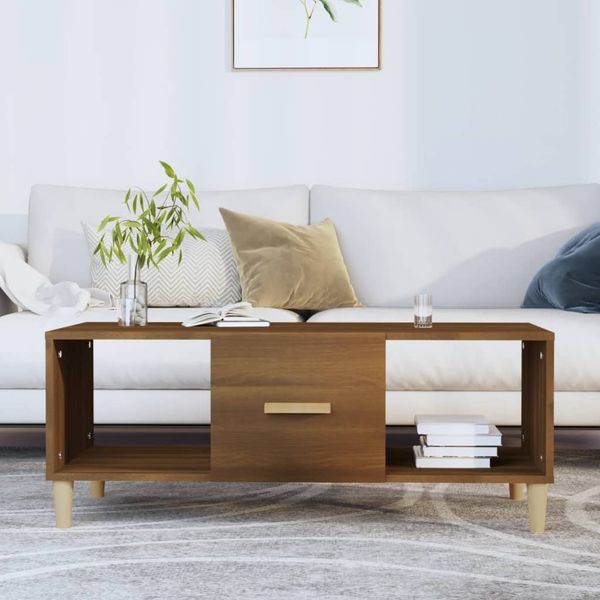 Couchtisch Braun Eichen-Optik 102 x 50 x 40 cm Holzwerkstoff [817527]