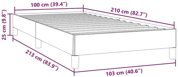 vidaXL Bettgestell ohne Matratze Schwarz 100x210 cm Samt 4101345 Bild 10