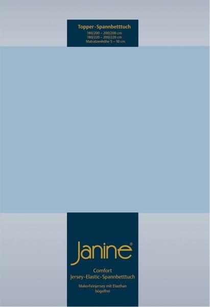 Janine Topper Comfort Jersey Spannbetttuch|90x190 cm - 100x220 cm| perlblau