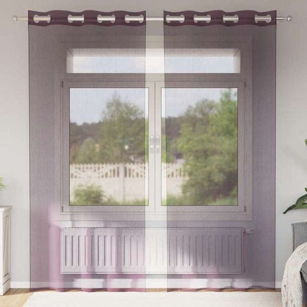 vidaXL Voile Vorhänge mit Ösen 2 Stk. Lila 140x225 cm 4102103