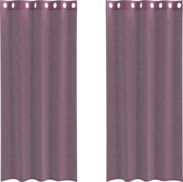 vidaXL Voile Vorhänge mit Ösen 2 Stk. Lila 140x225 cm 4102103 Bild 1