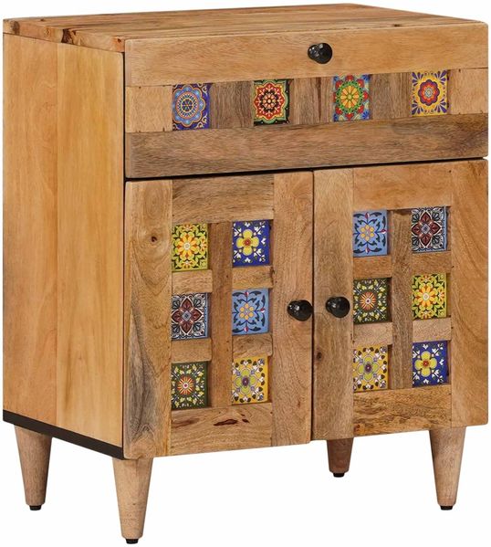 vidaXL Nachttisch Natur 50 x 33 x 60 cm Massivholz Mango 4018271