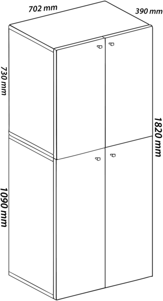VCM Kleiderschrank Lona 913864 Grau B. 70 x H. 184 x T. 40 cm Bild 4