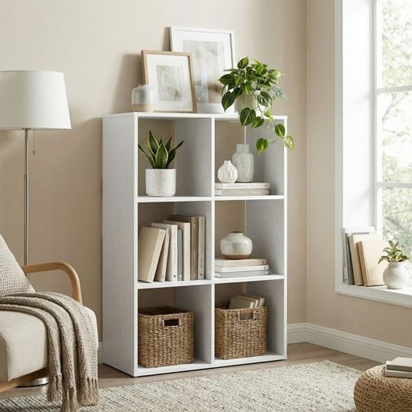 VASAGLE Standregal mit offenen Fächern, 3 Ebenen Würfelregal, Bücherregal für Wohnzimmer, Schlafzimmer, Homeoffice, weiß