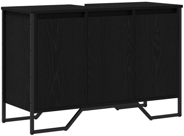 vidaXL Waschbeckenunterschrank Schwarz Eichen-Optik 91 x 35 x 60 cm 869182