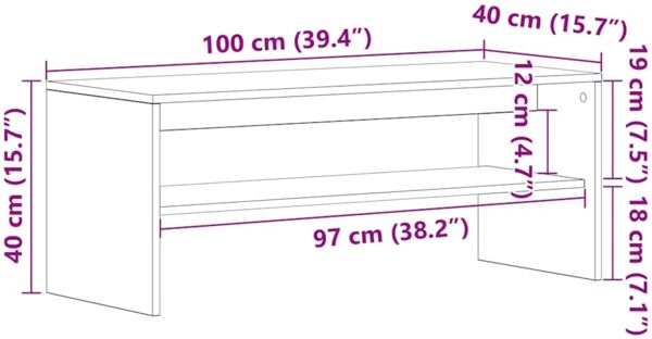 vidaXL TV-Regal Altholz-Optik 100x40x40 cm Holzwerkstoff 859125 Bild 10