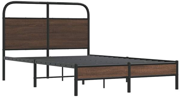 vidaXL Bettgestell ohne Matratze 140x190 cm Braun Eichen-Optik 4100464 Bild 3