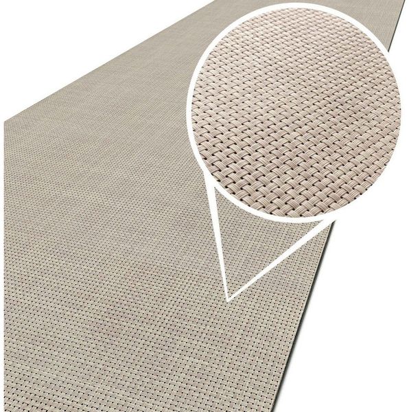ANRO Küchenläufer Hochwertig Outdoorläufer Teppich TATAMI Läufermatte, Eckig, Höhe: 3 mm, Rattanoptik