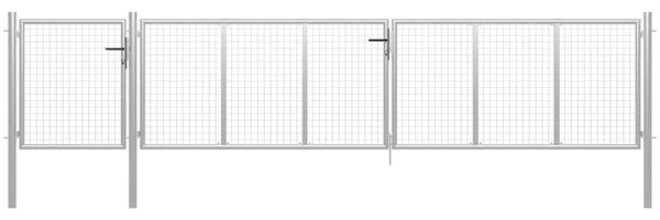 vidaXL Gartentor aus Stahl 500 x 75 cm Silber 144352
