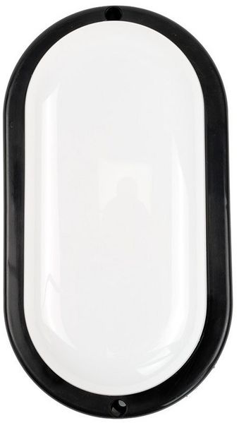 LUXULA LED Wandleuchte Kellerleuchte Oval, LED fest integriert, CCT 3000K-6500K Warm- Kaltweiß, 12W Garagenleuchte Schwarz
