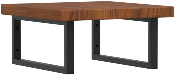 vidaXL Waschtischplatte mit Halterung Stahl und Massivholz Eiche 3302413