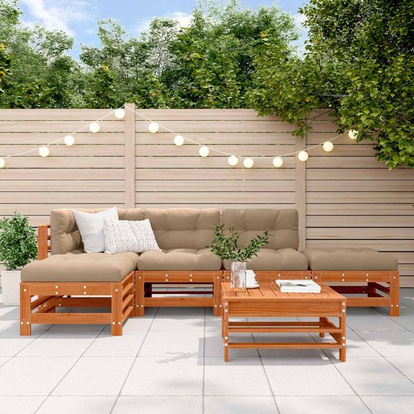 vidaXL Garten-Lounge-Set 6 pcs Wachsbraun Massives Kiefernholz 3418086