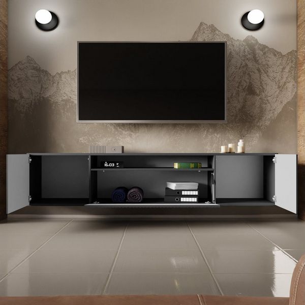 Beautysofa TV-Schrank Moderner Hängeschrank mit gefräster NEO-Front (B:200/H:40/T:41cm) Bild 4